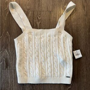 White Cable Knit Tank Top